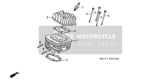 Honda SH50 2001 Zylinder/Zylinderkopf für ein 2001 Honda SH50